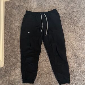 Fabletics Black Joggers with Gray Accents